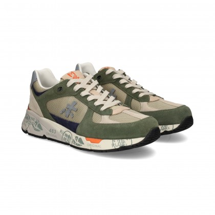DEPORTIVO ANTE VERDE MALLA BEIGE