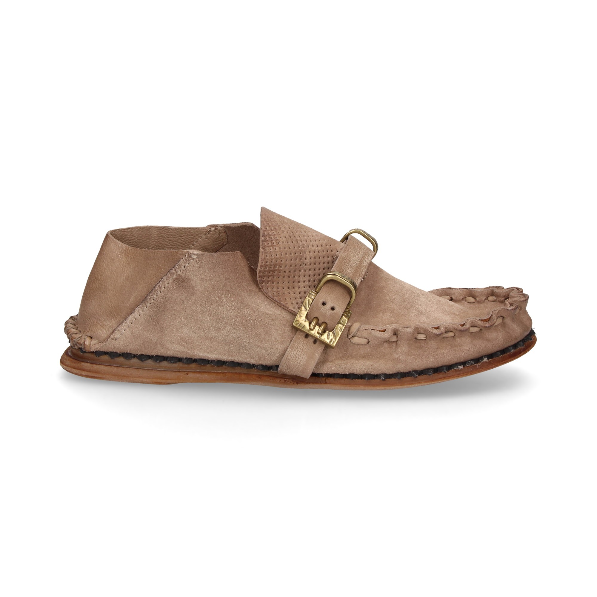 MOCASSIN BOUCLE EN DAIM BEIGE BEIGE