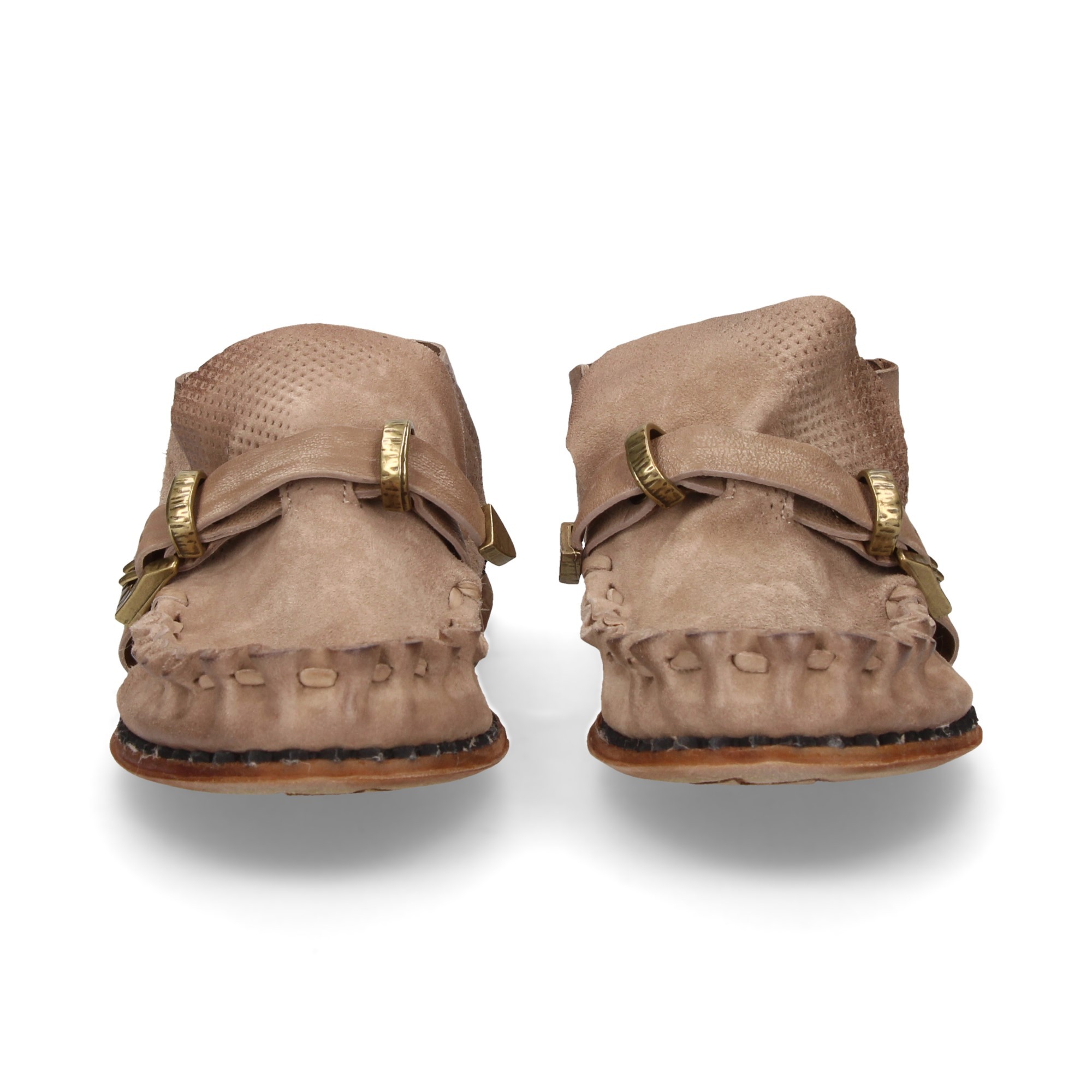 MOCASSINO FIBBIA IN CAMOSCIO BEIGE