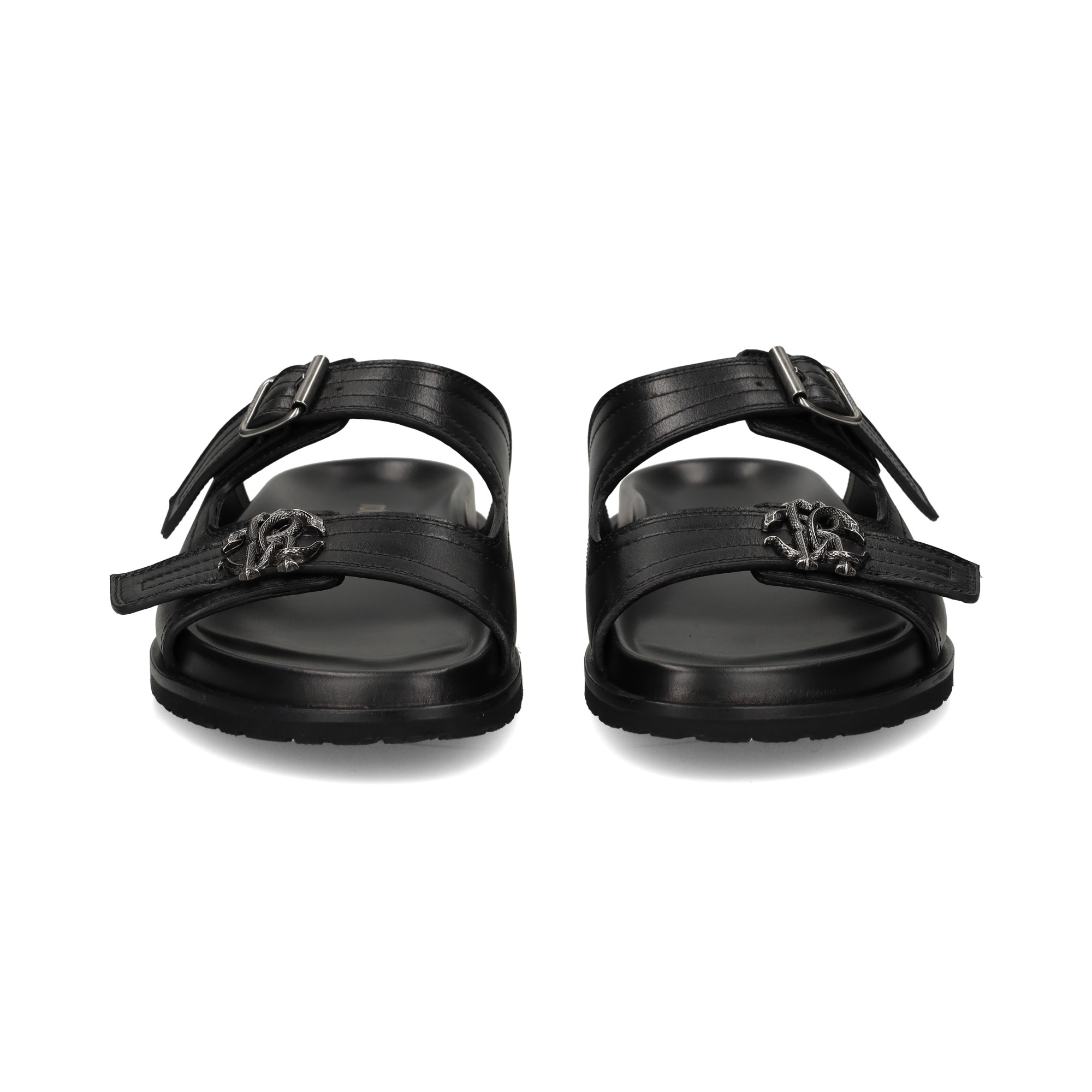 sandalia-2-tiras-logo-hebilla-negro
