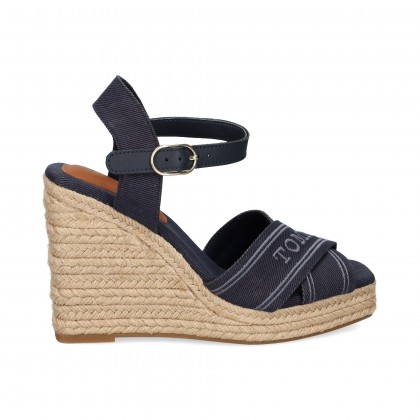 SANDALIA CRUZADA LONA AZUL DW6 SPACE BLUE