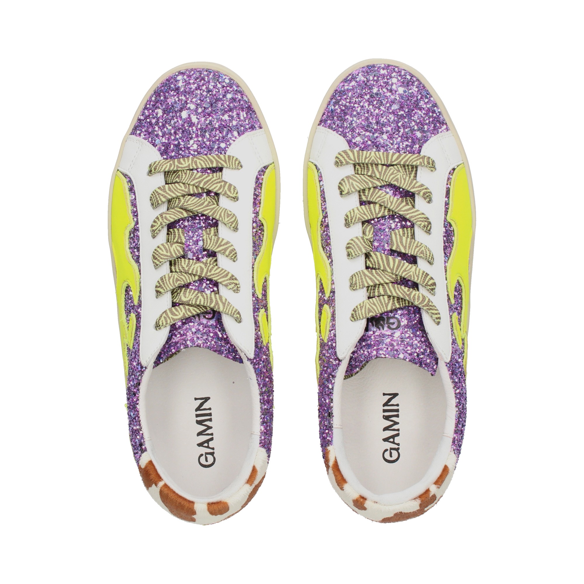 talon-vaca-llama-yellowglitter-lila