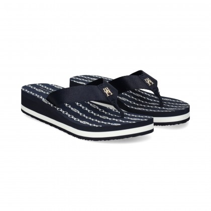 PLANTA CADENAS FLIP FLOP LONA AZUL