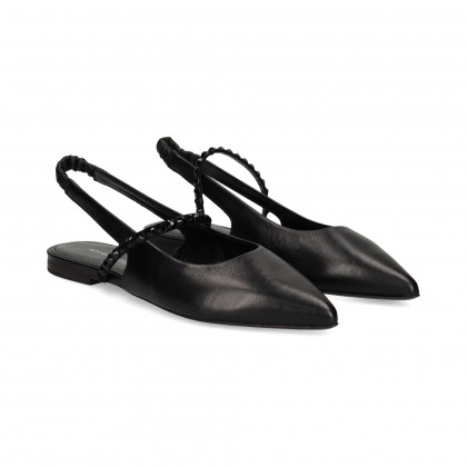 S/TALON CON PERLAS PIEL NEGRO
