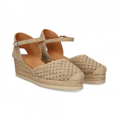ABIERTO LADOS CALADA PIEL BEIGE