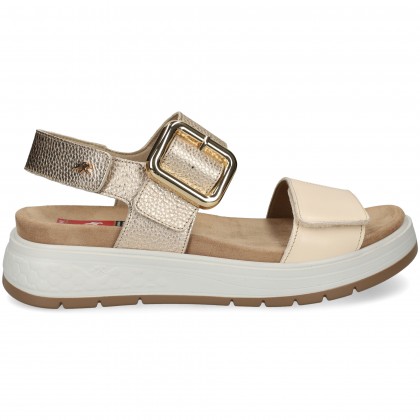 CARMELITA VELCRO METAL+PIEL PLATINO Platinum