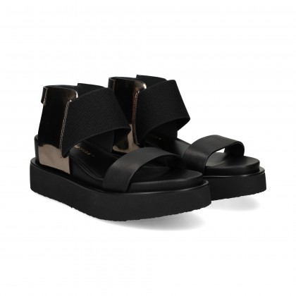 ELASTICO NEGRO PALA PIEL NEGRO BLACK + GUNMETA