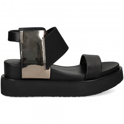 ELASTICO NEGRO PALA PIEL NEGRO BLACK + GUNMETA