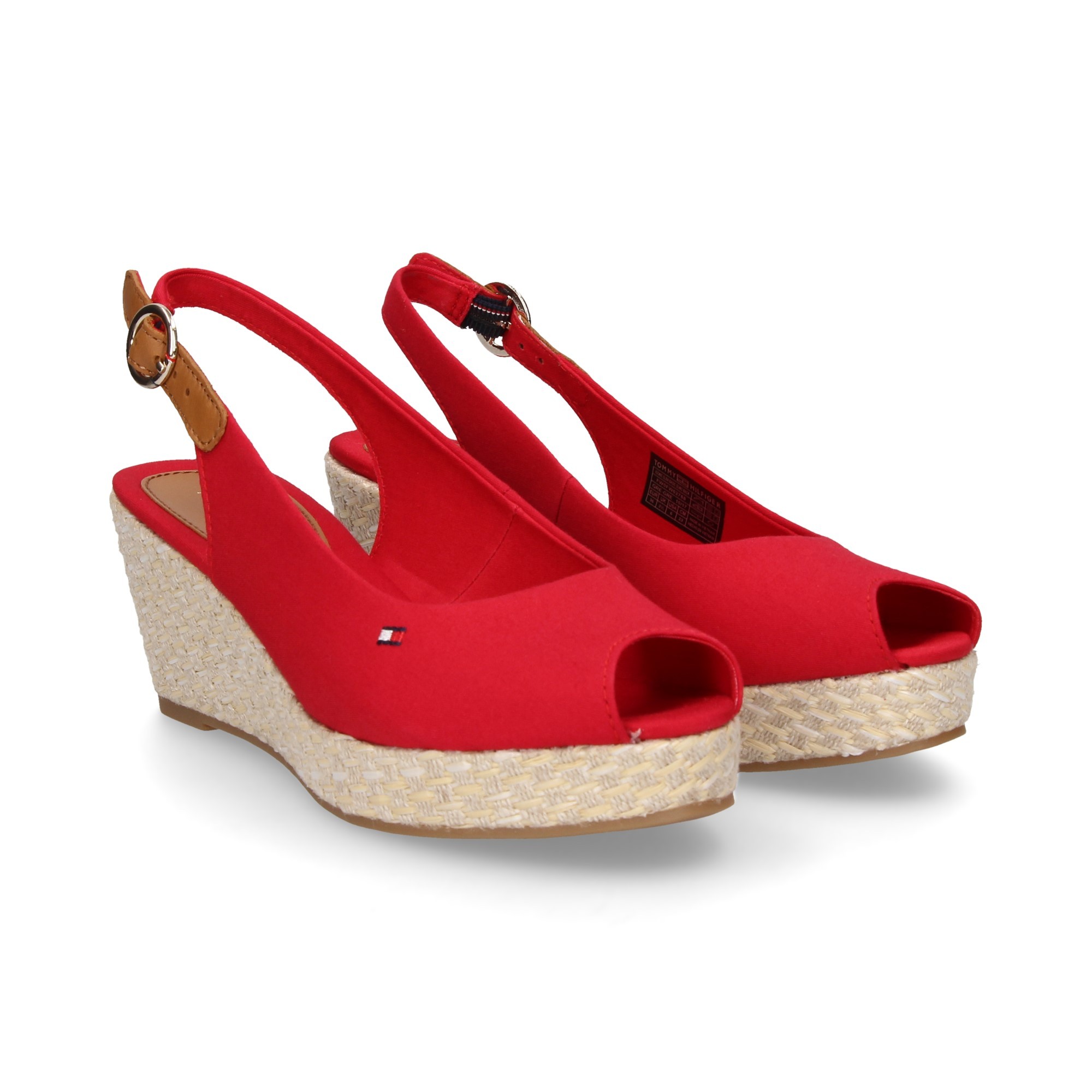 WEDGE SANDAL RAFFIA P/T ABIERT TEXT ABIERT TEXT ROUGE