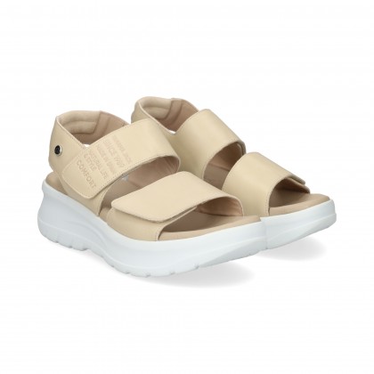 SANDALIA 2 VELCROS ANCHOS NAPA HIELO