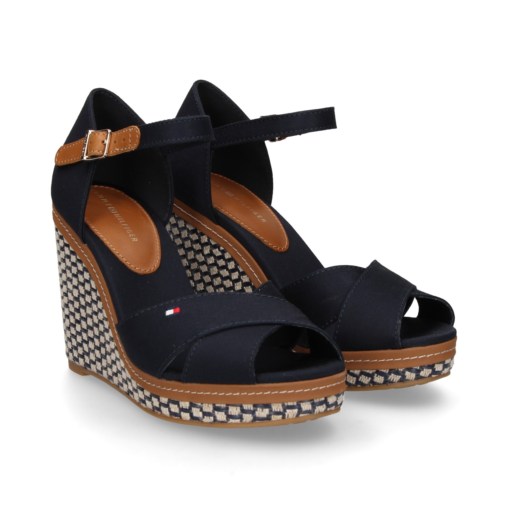 SANDALE WEDGE MARI MARI SANGLES CROISÉES EN TEXTILE