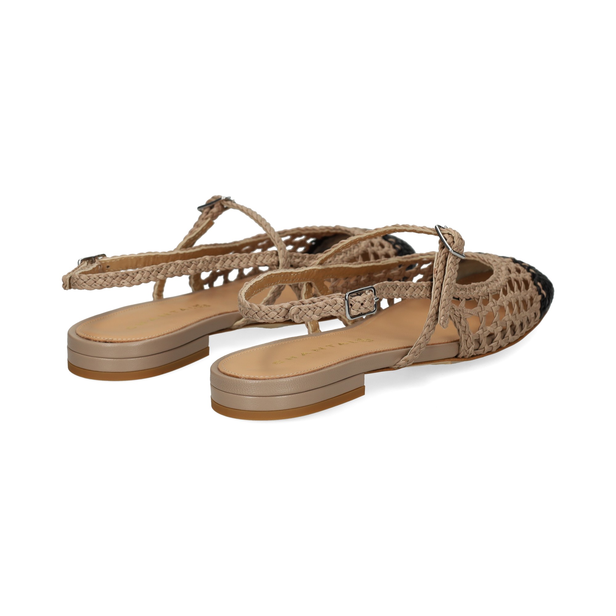 sin-talon-trenzado-piel-negrobeige