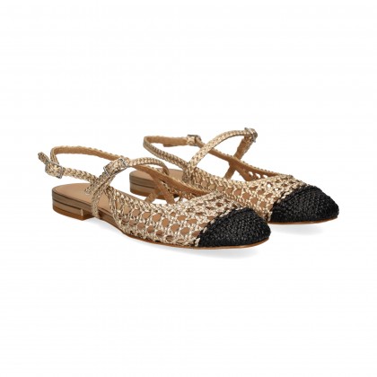 SIN TALON TRENZADA NEGRO+PLATINO