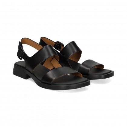 SANDALIA PIEL NEGRO