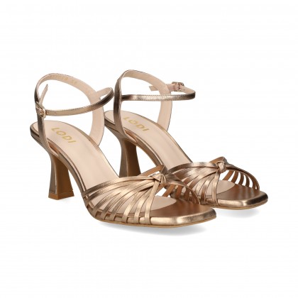 SANDALIA TIRITAS NUDO BRONCE