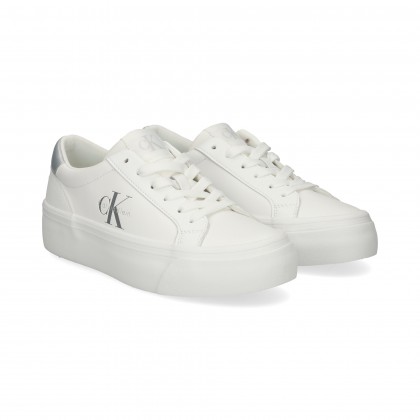 TALON PLATA DEPORTIVO PIEL BLANCO