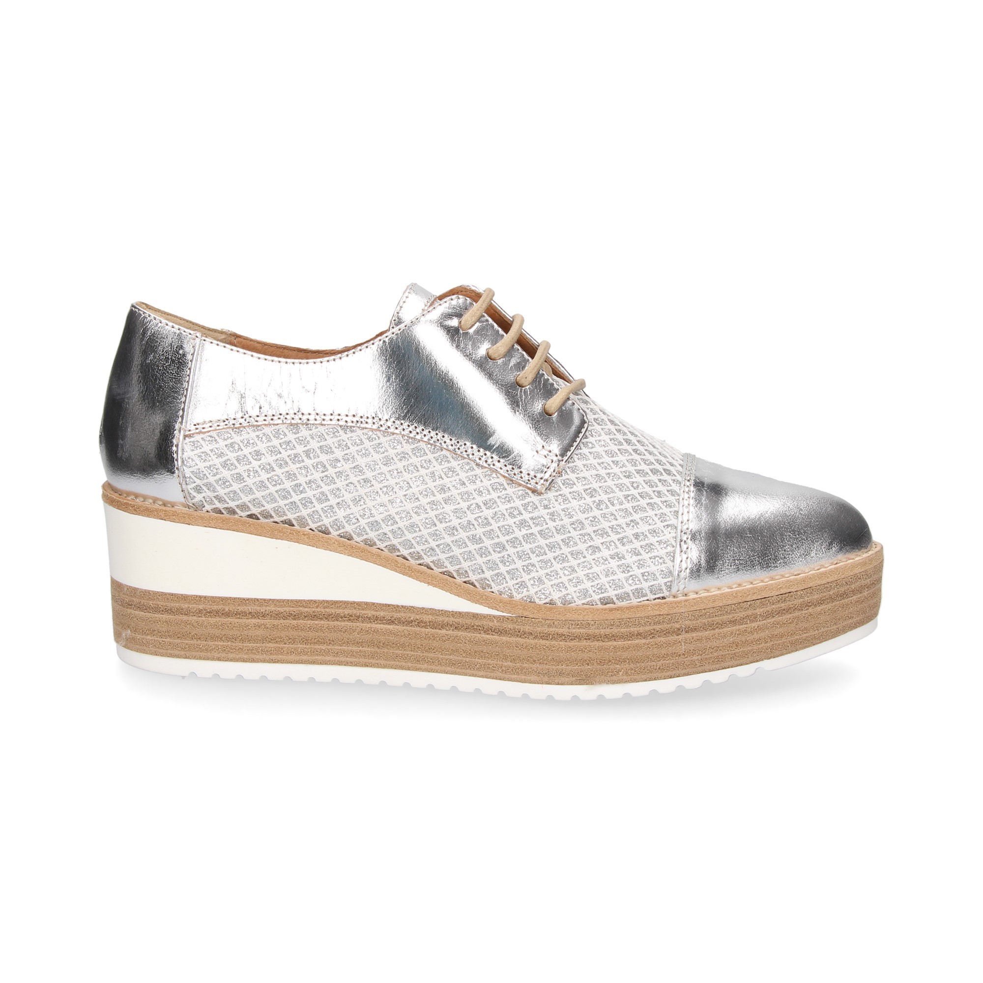 GRIGLIA BLUCHER GLITTER ARGENTO METALLIZZATO