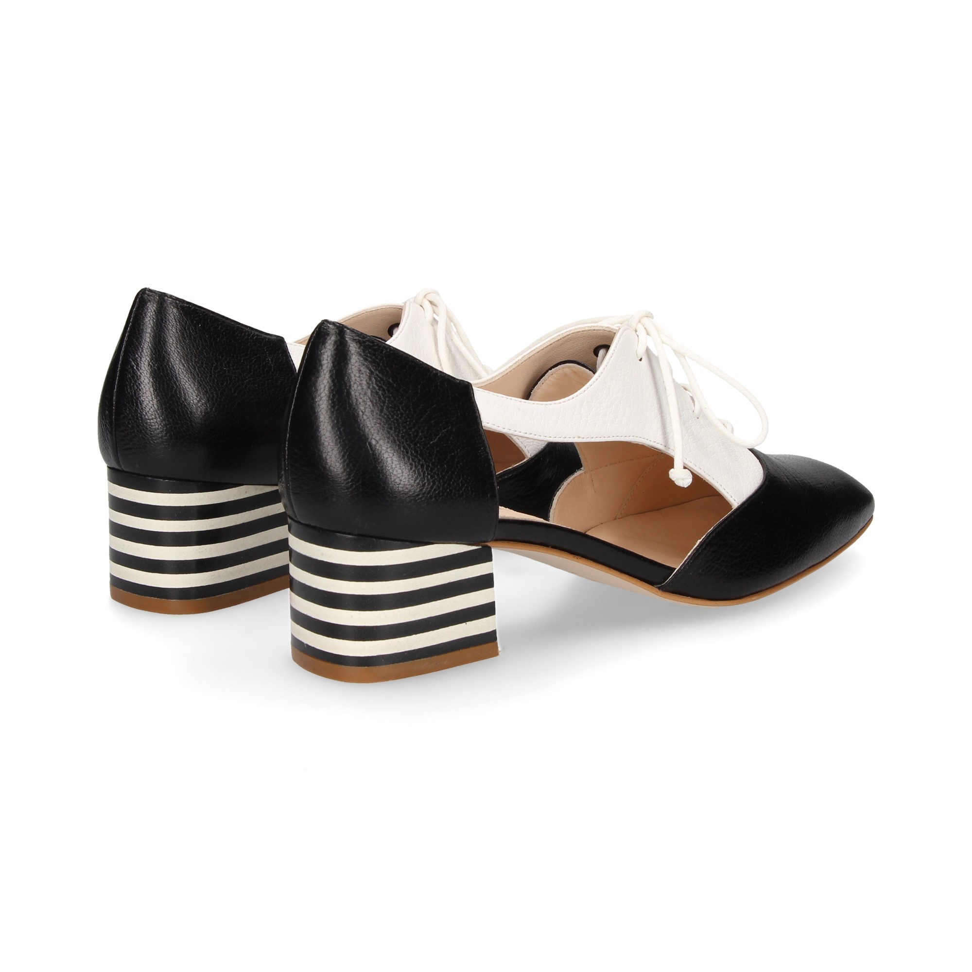 A/SIDES HEEL CORDONÉ BLANC/NOIR