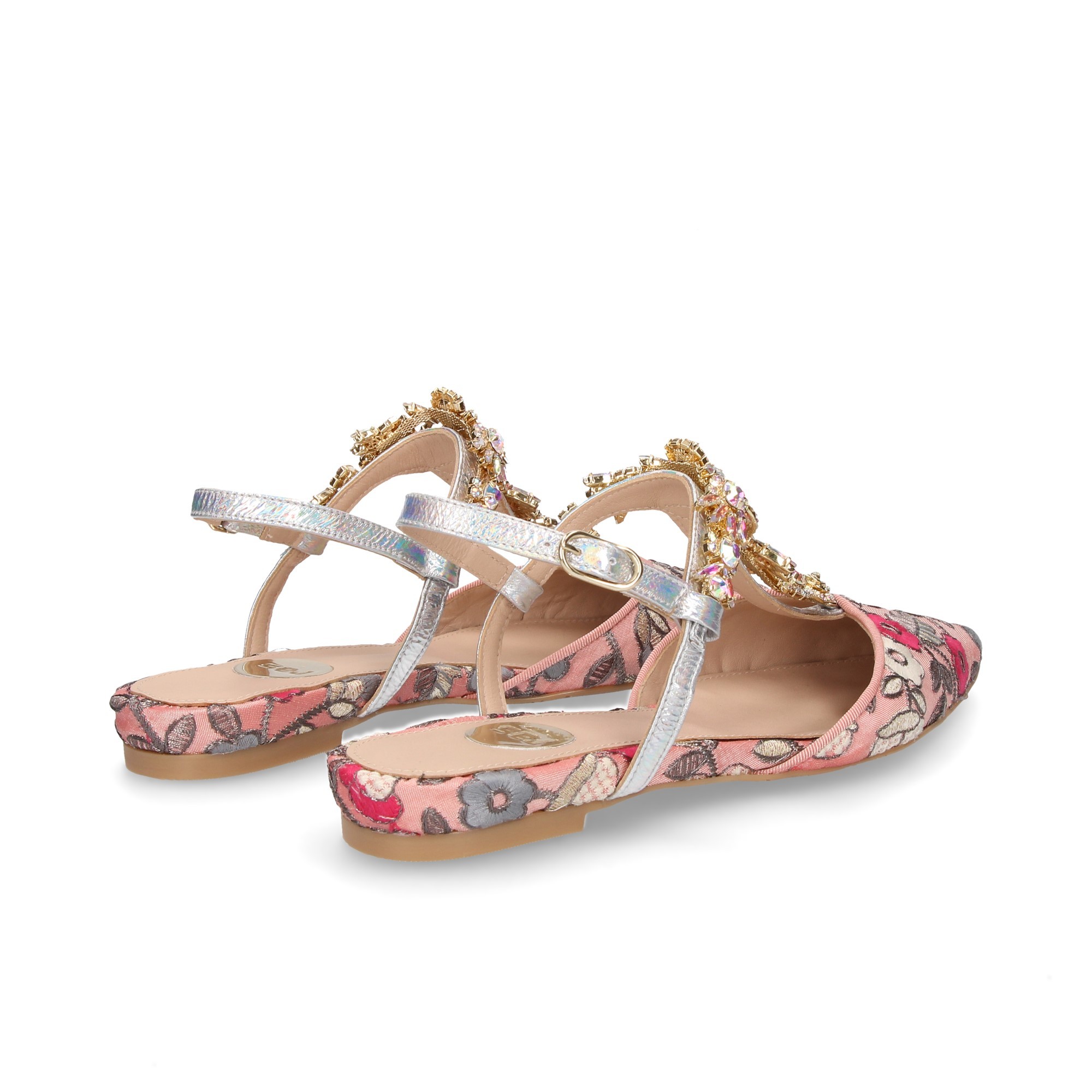 MULTI CORAIL BROCART COU-DE-PIEDS EN PIERRE DE BROCART