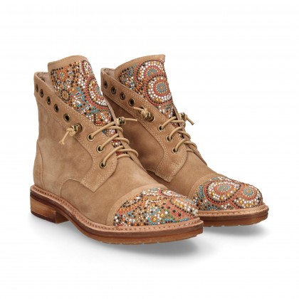 BOOT BOOT CORDON MULTI SUEDE STUDS CAMEL