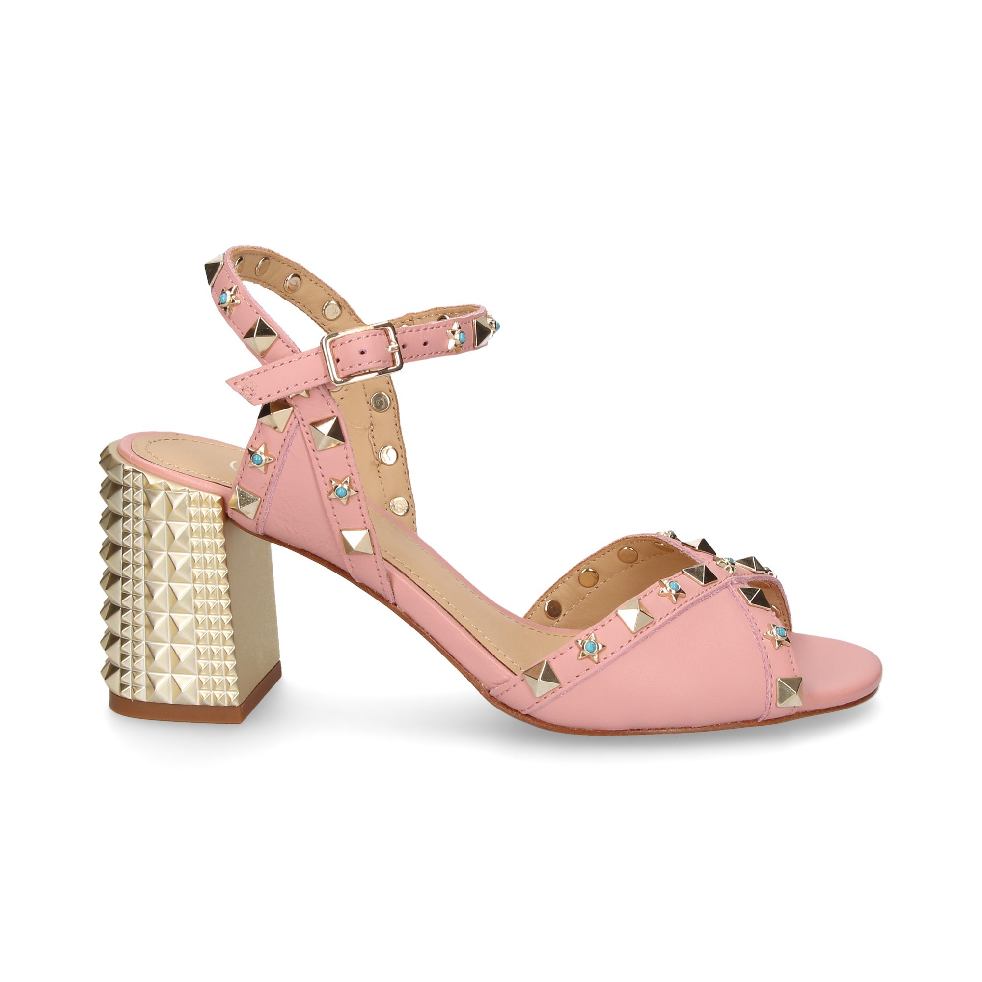 TALON TACON CARMELITA TACON ROSE CRAMPONS EN CUIR ROSE