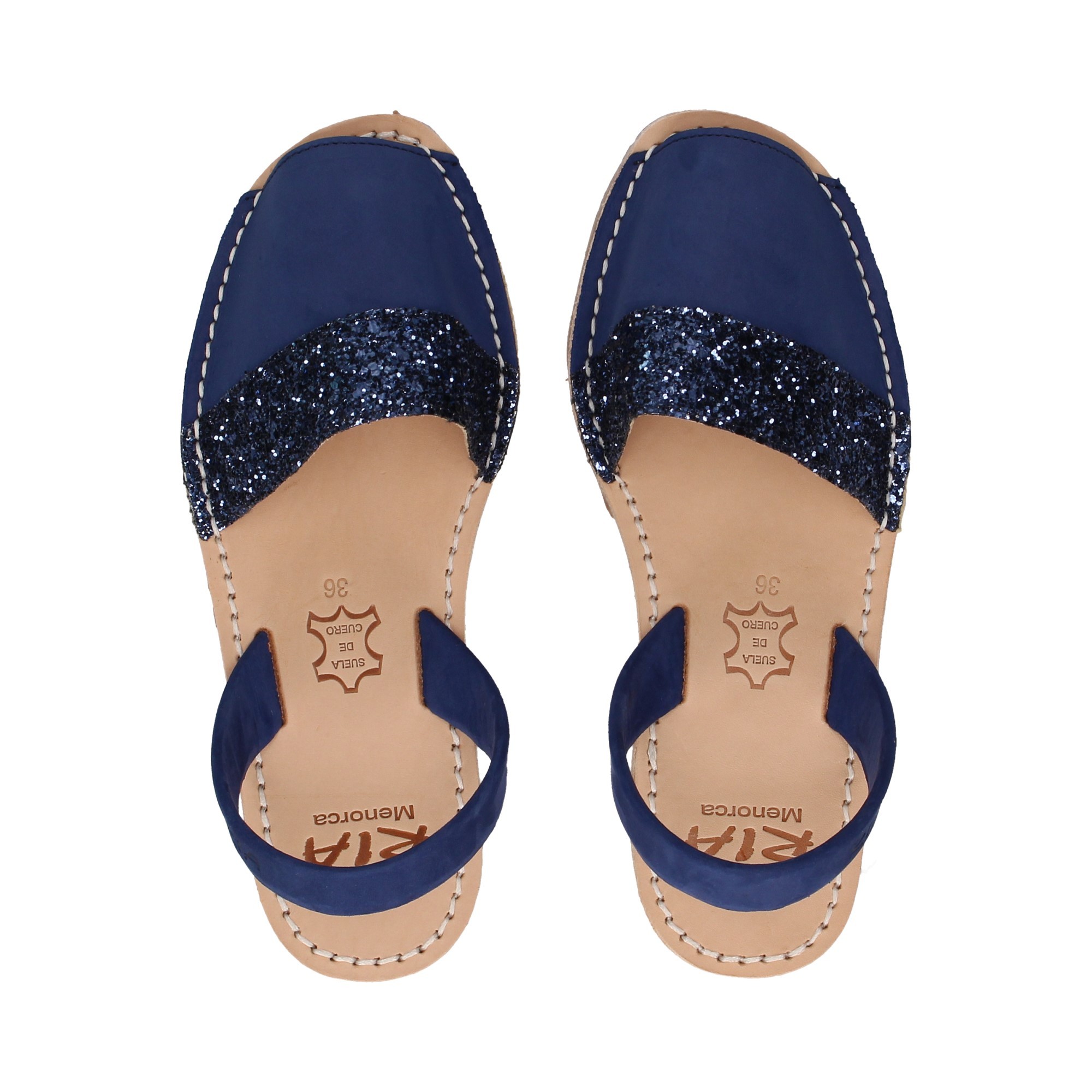 ALBARCA NOBUCK PAILLETTES BLEUES