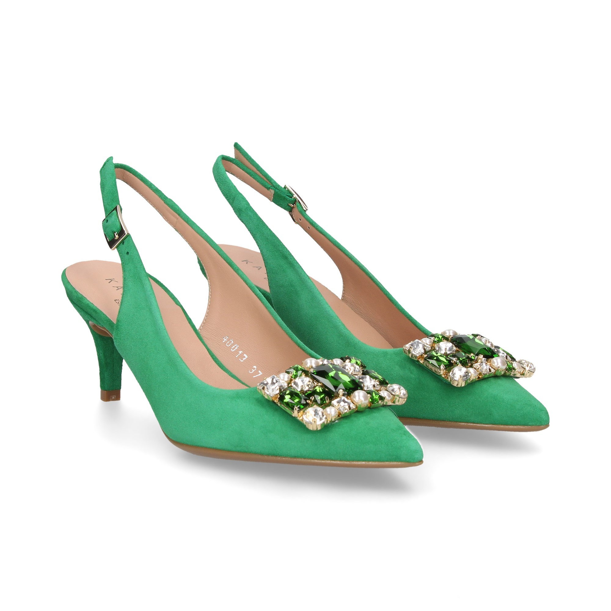 KARMINE Zapatos de tacón bajo 8225-R ESTOPA VERDE