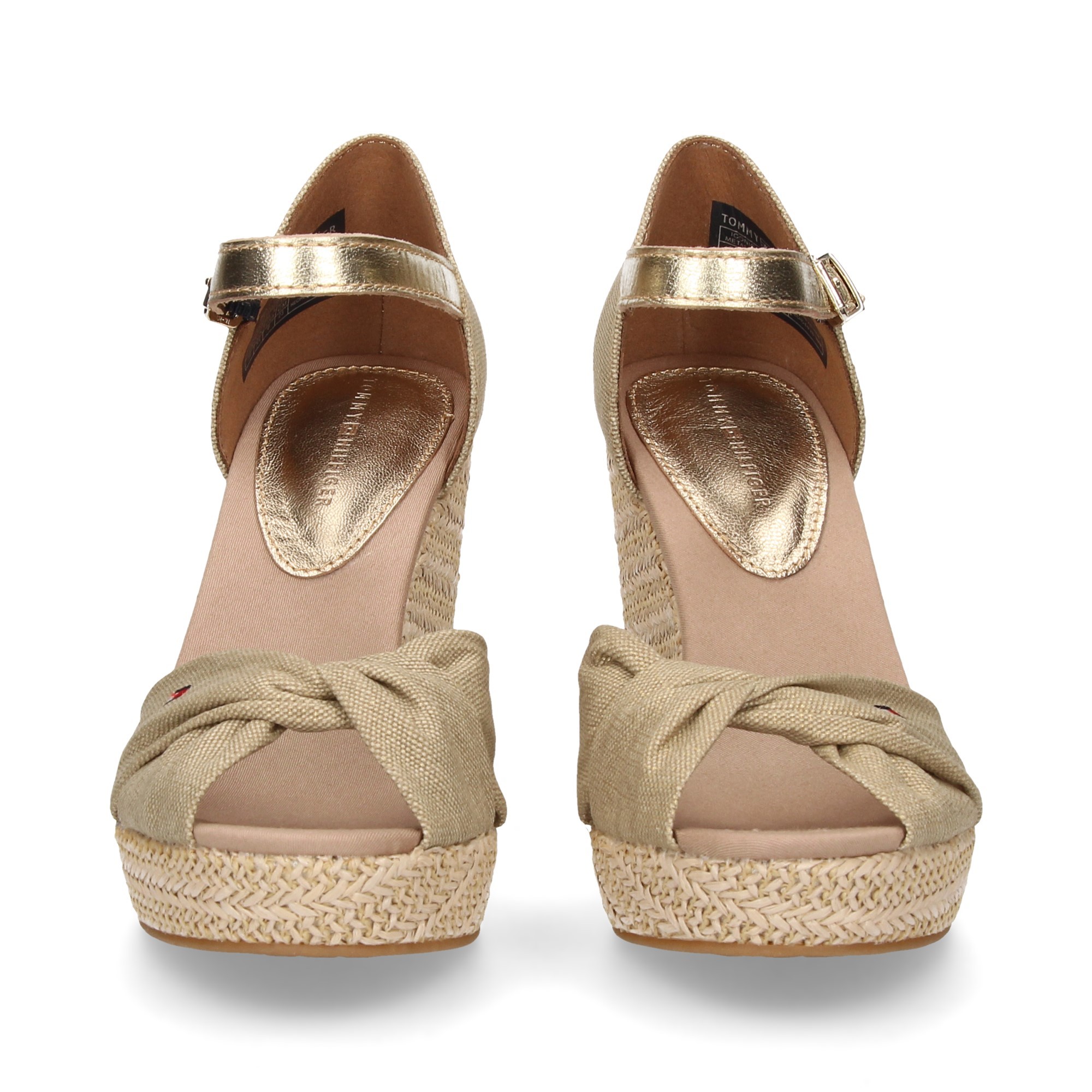 SANDAL WEDGE SANGLES CROISÉES SANGLES CROISÉES TOILE BEIGE