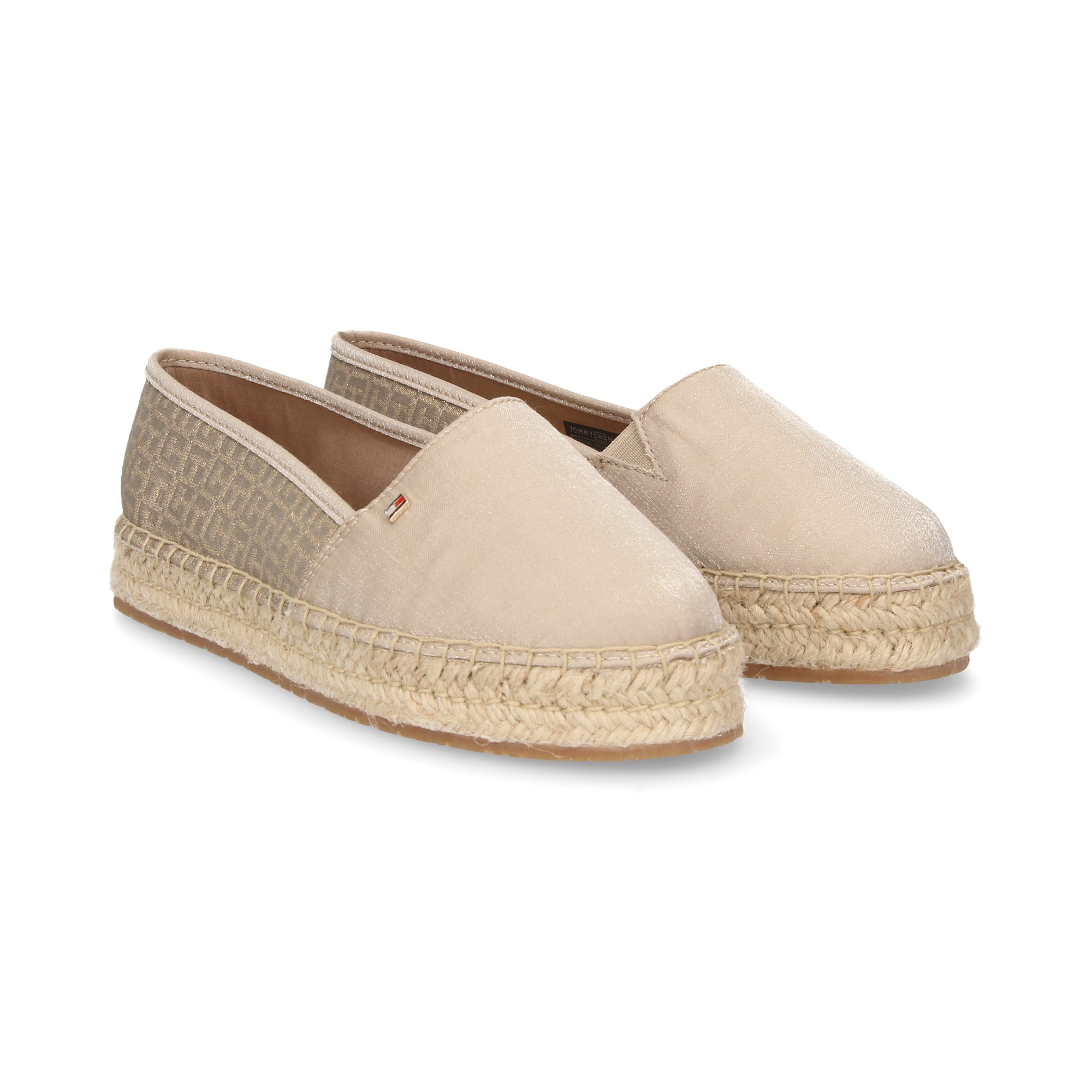 ESPADRILLA TESSILE LOGO GLITTER ORO