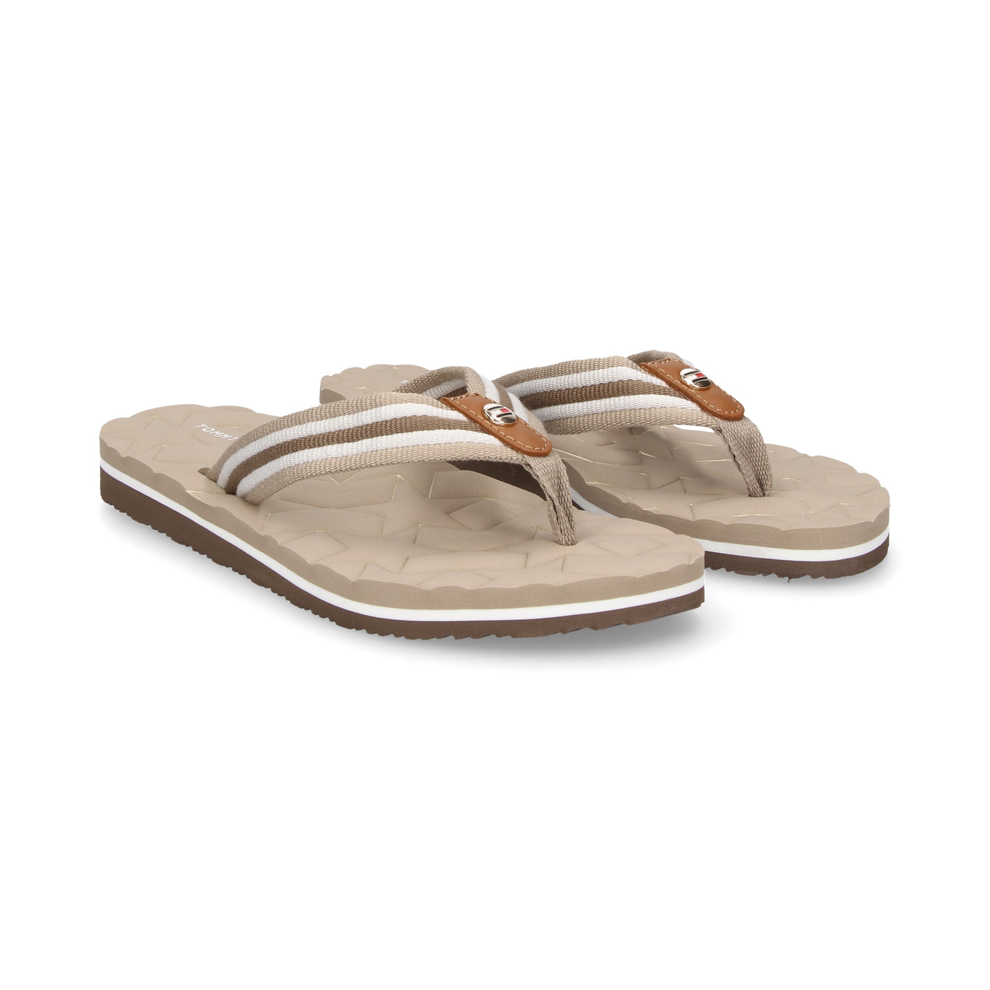 Ongepast solide Electrificeren TOMMY HILFIGER Damen Flip Flops FW02368 068 BEIGE