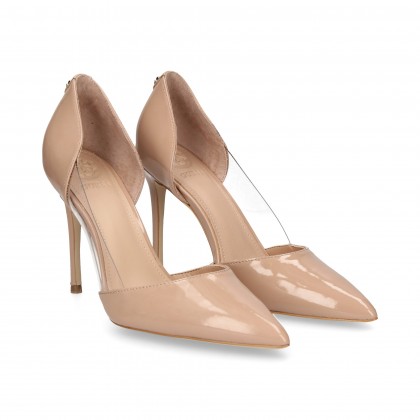 OPEN SIDES PATENT LEATHER BEIGE