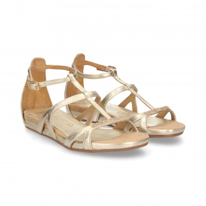 MULTI-STRAP SANDAL STRASS METALLIC PLATI PLATI