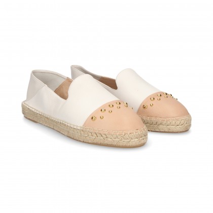 ESPADRILLE MIT WEIßER LEDERKAPPE