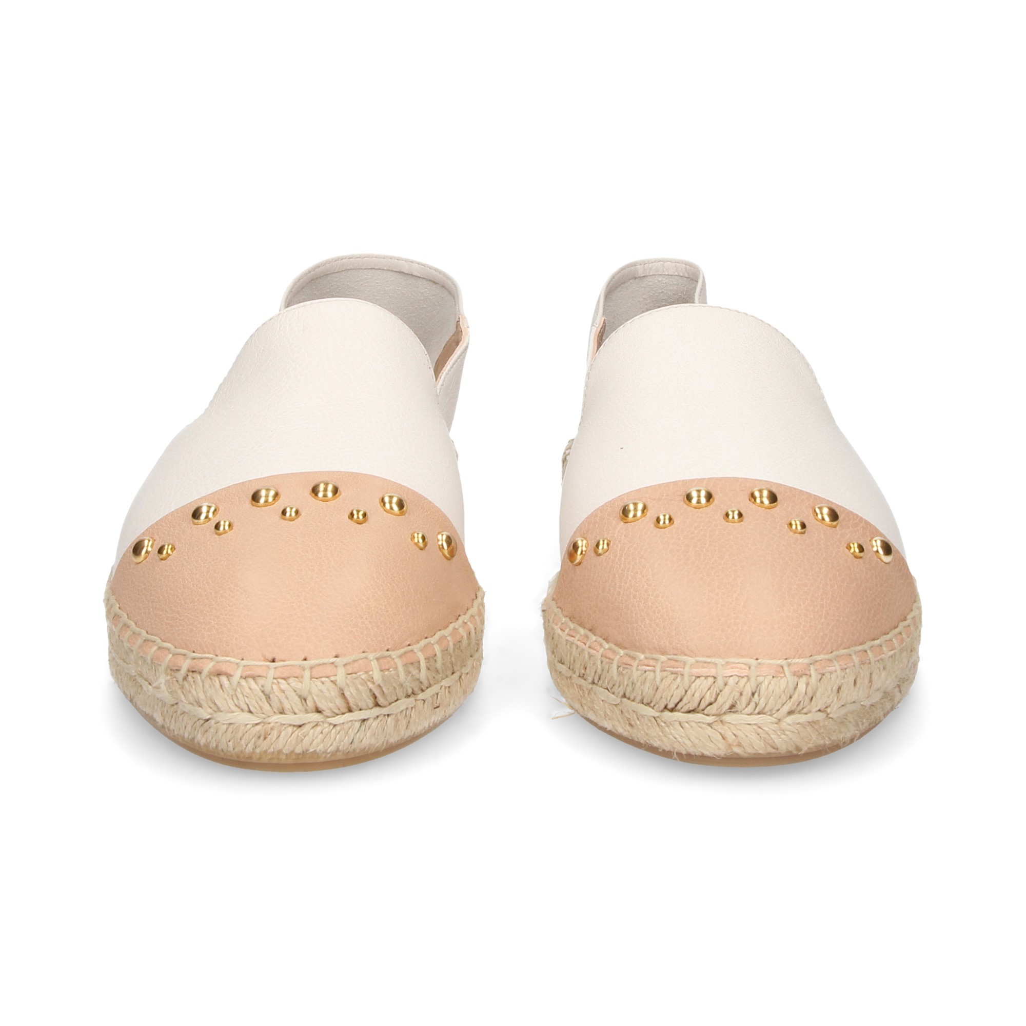 ESPADRILLE AVEC EMBOUT EN CUIR BLANC