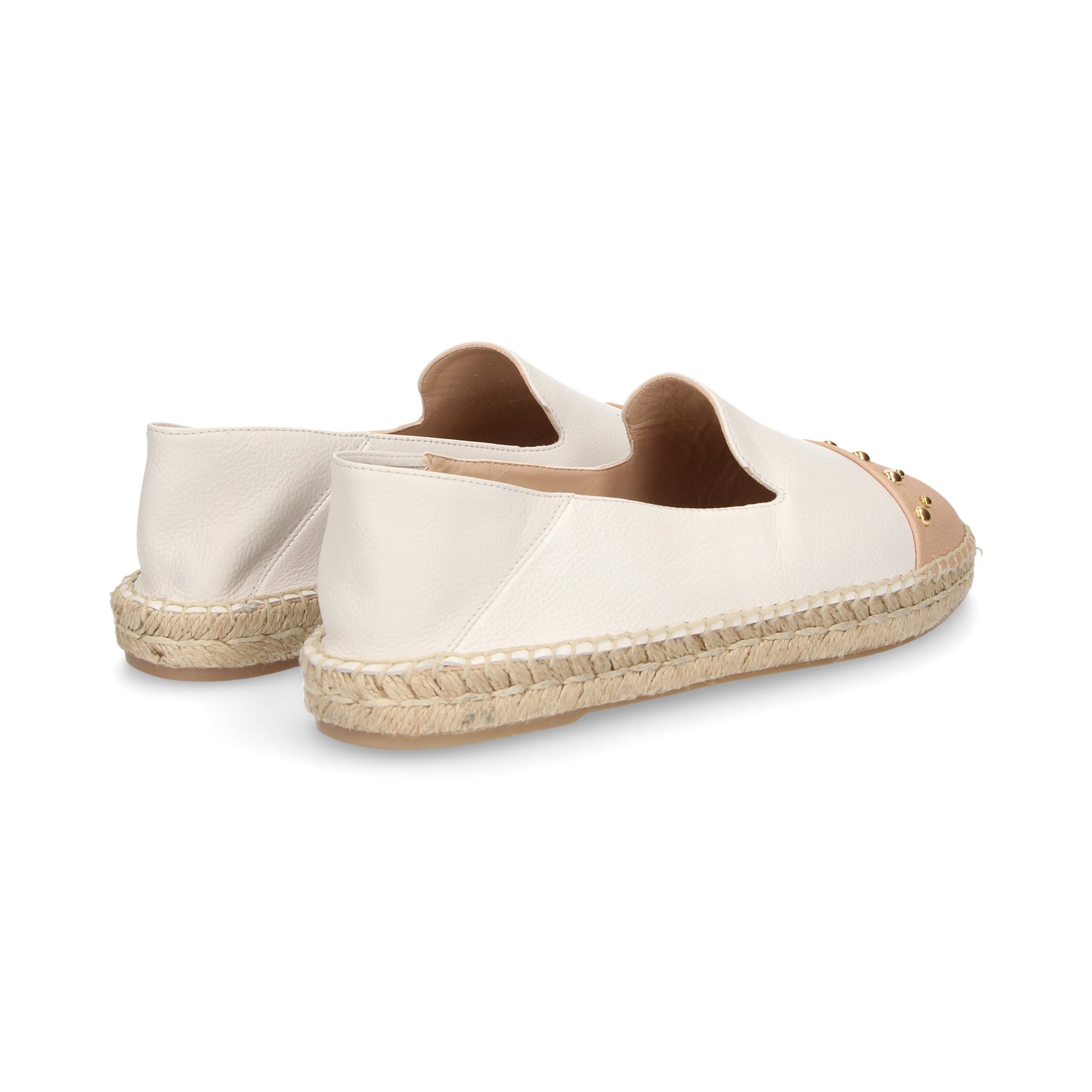 ESPADRILLE AVEC EMBOUT EN CUIR BLANC