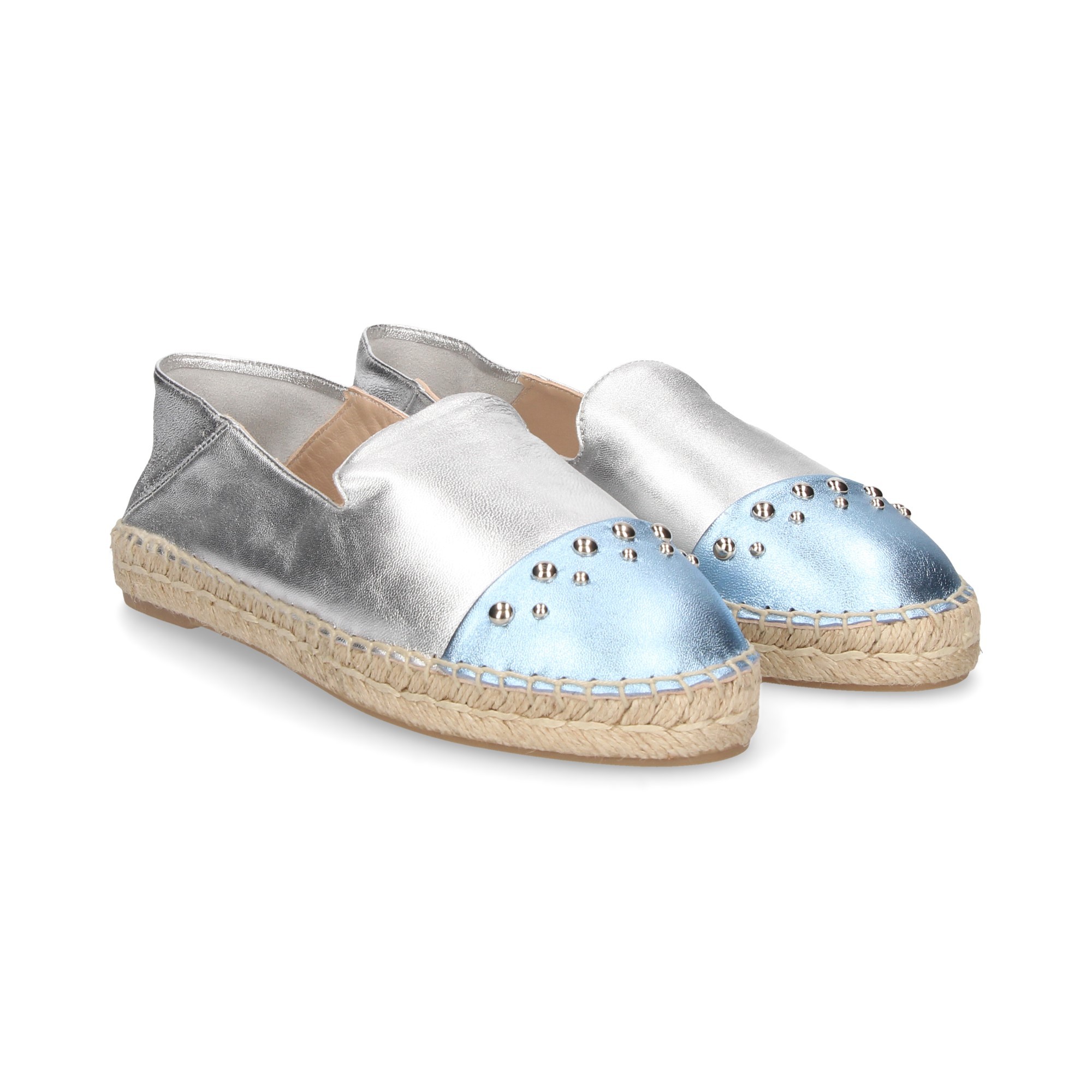 ESPADRILLAS METALLICHE ARGENTATE PER PUNTALI