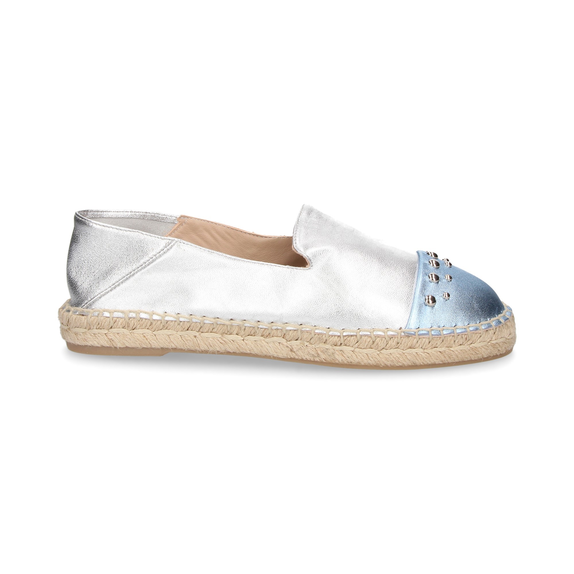 ESPADRILLAS METALLICHE ARGENTATE PER PUNTALI