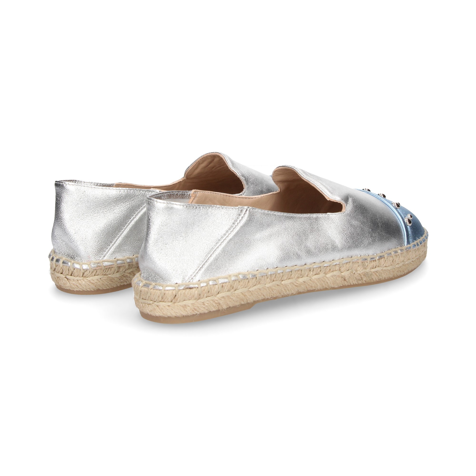 ESPADRILLAS METALLICHE ARGENTATE PER PUNTALI