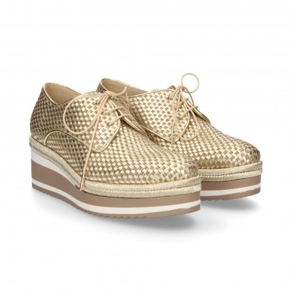 BLUCHER WEDGE BLUCHER CHORD BRAIDED METALLIC PLAT PLAT