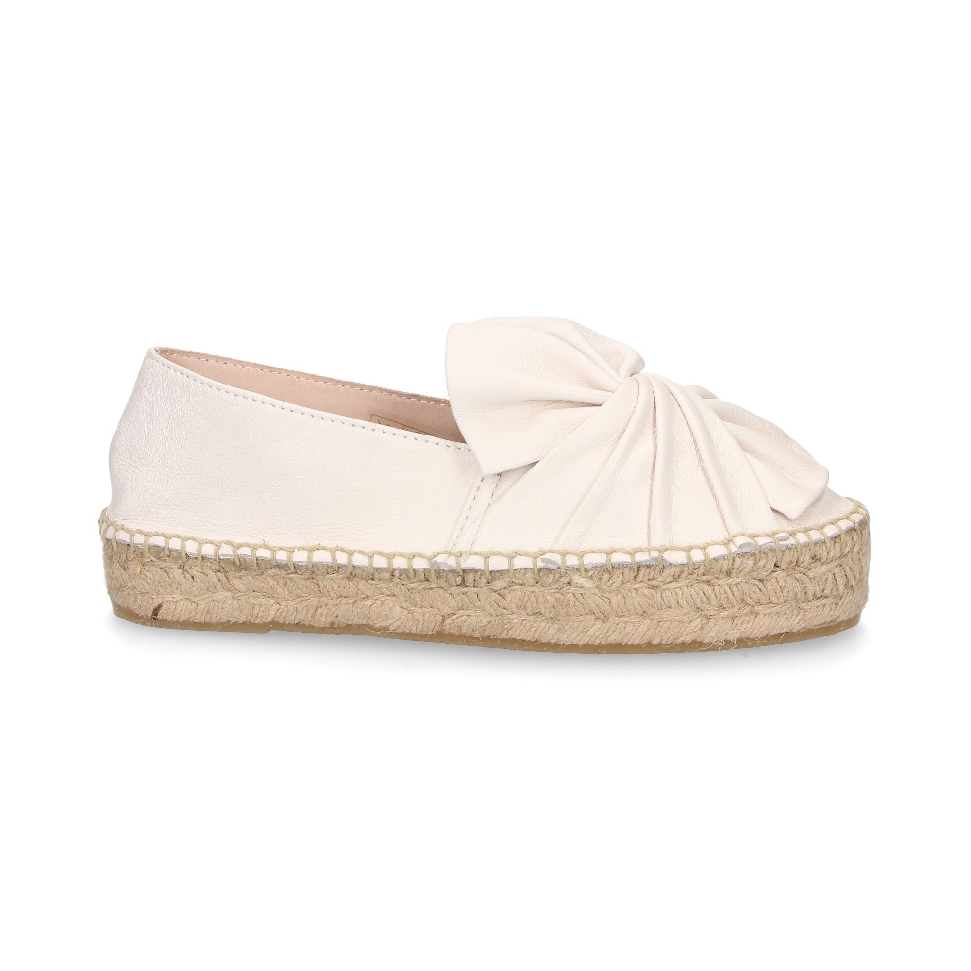 ESPADRILLE NOEUD BLANC CUIR BLANC