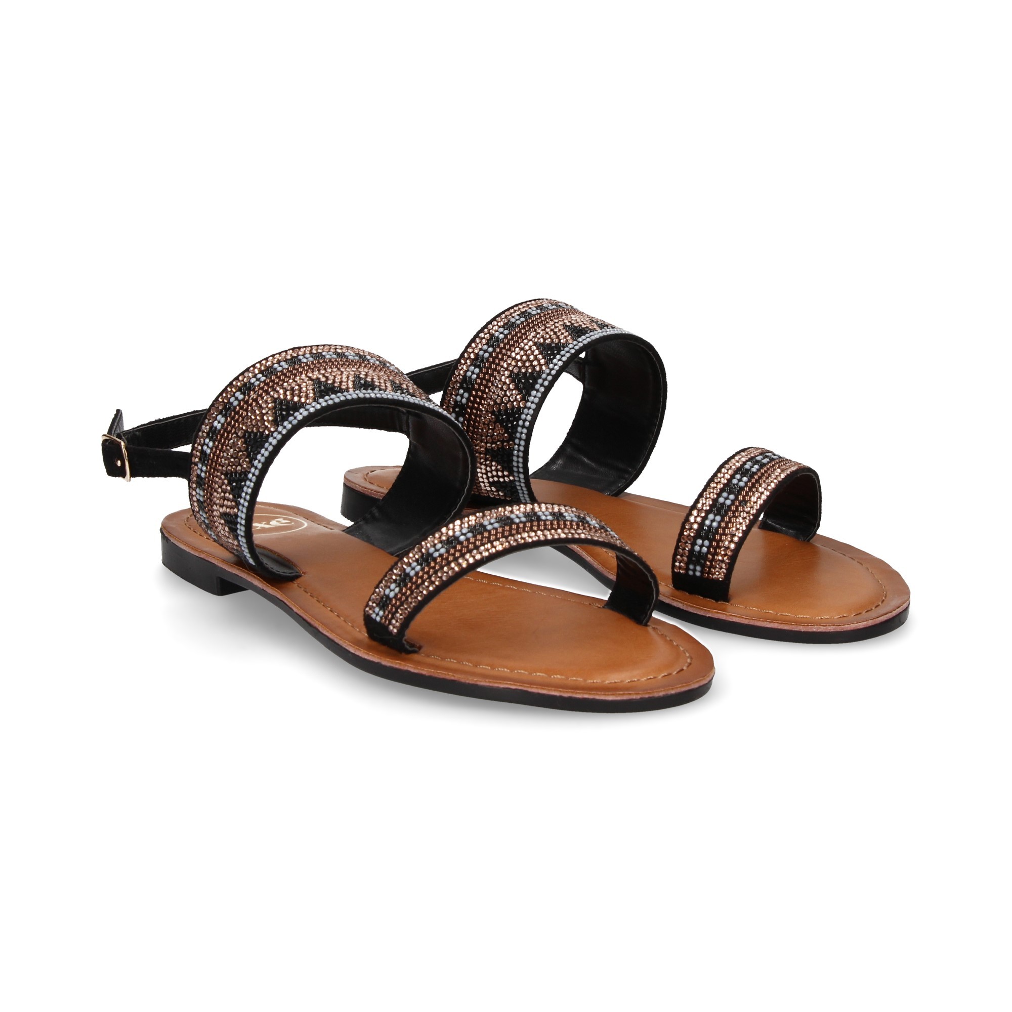 Sandalias planas GISELE crystal color fucsia | Caovilla store