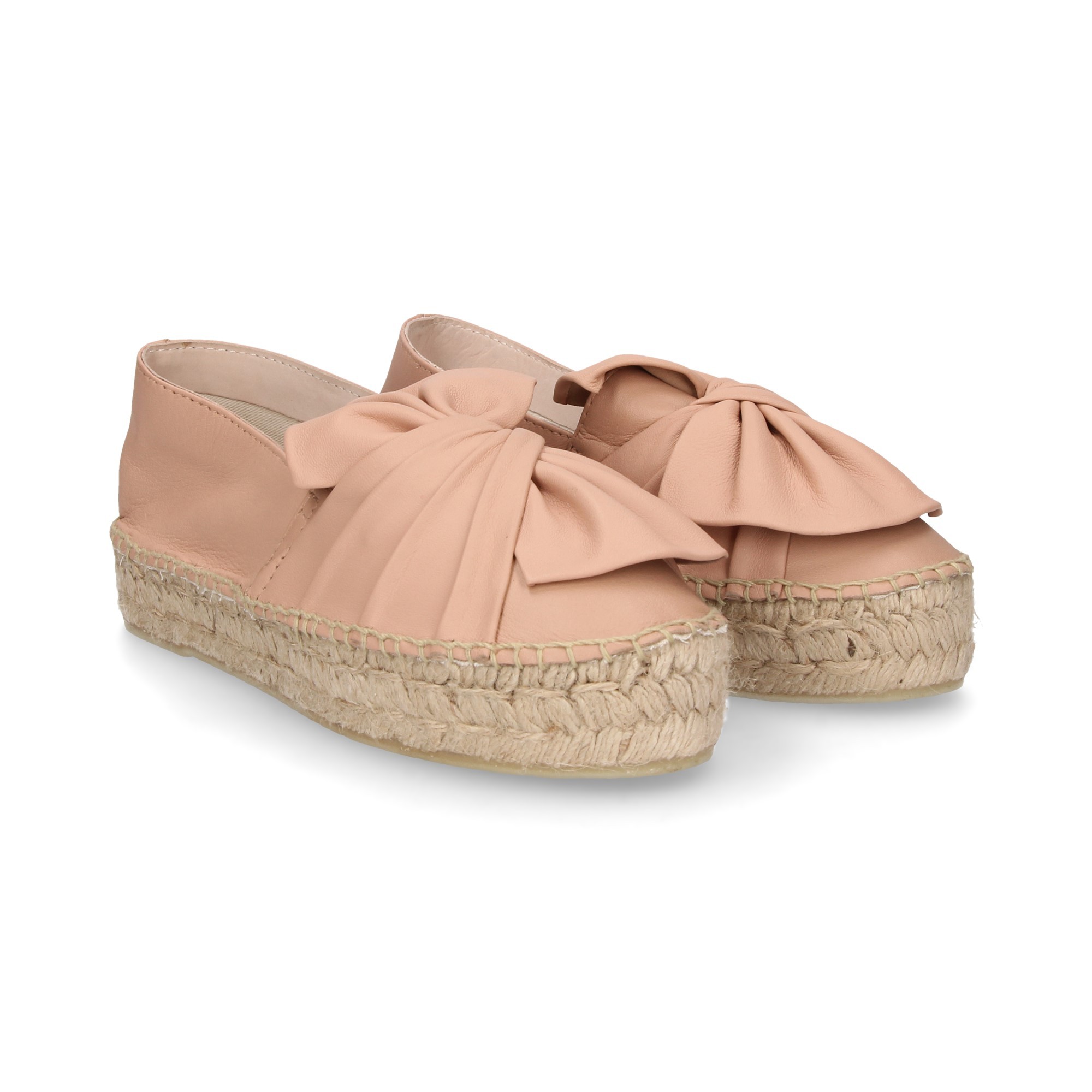 ESPADRILLE NOEUD ROSE ESPADRILLE EN CUIR ROSE ESPADRILLE