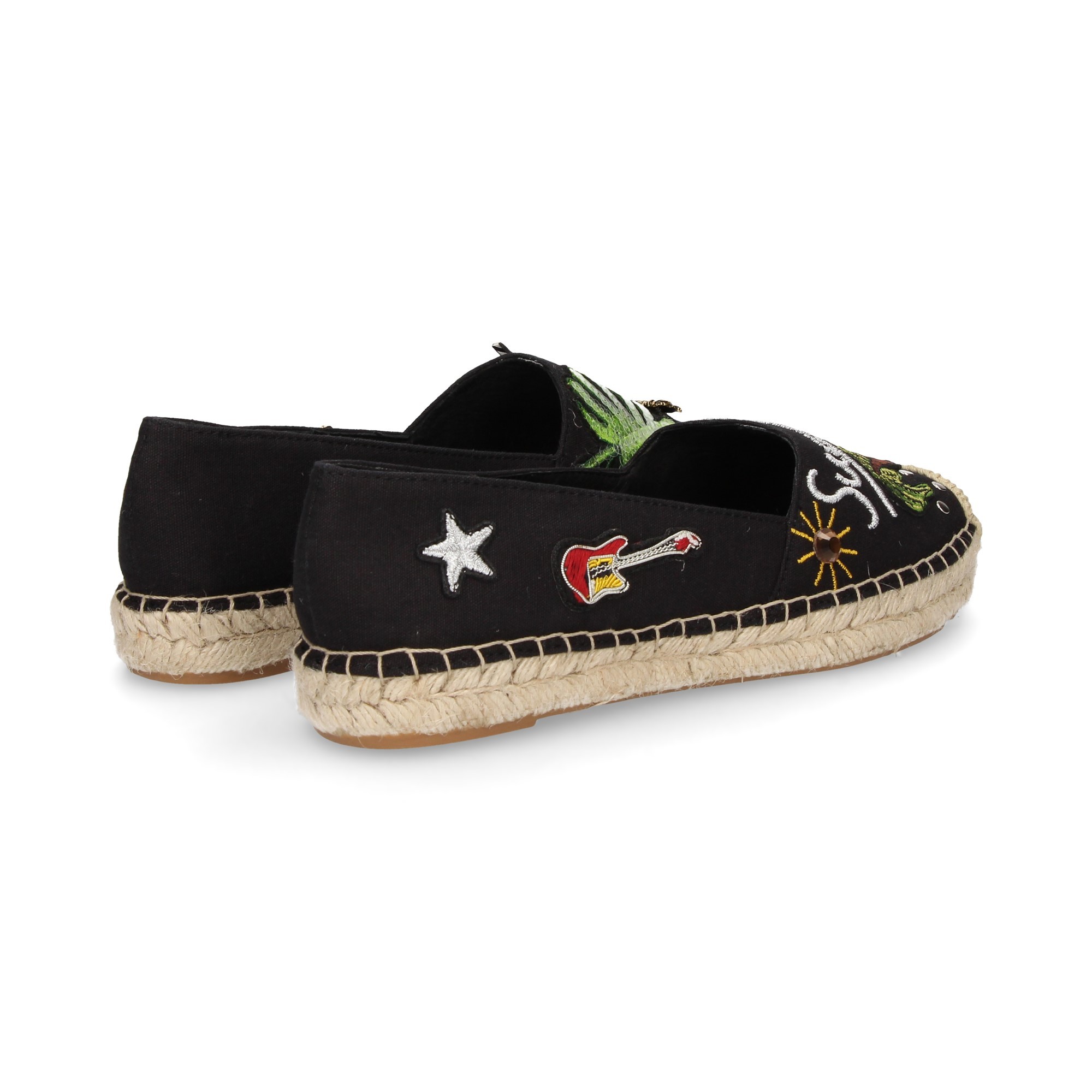 ESPADRILLES EN TISSU NOIR ESPADRILLES FANTAISIE ESPADRILLES FANTAISIE ESPADRILLES