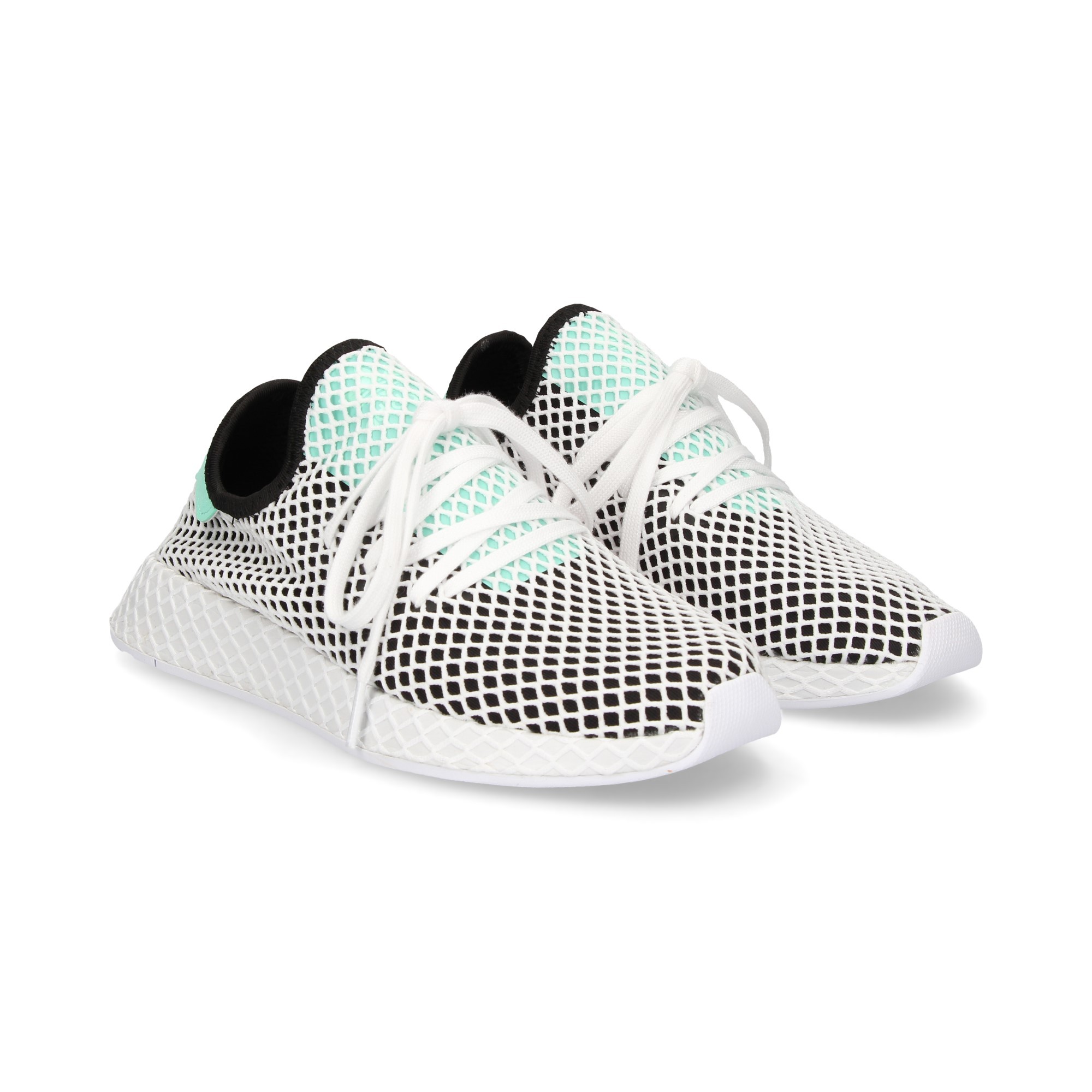 SPORTY WHITE MESH NOIR FOND NOIR