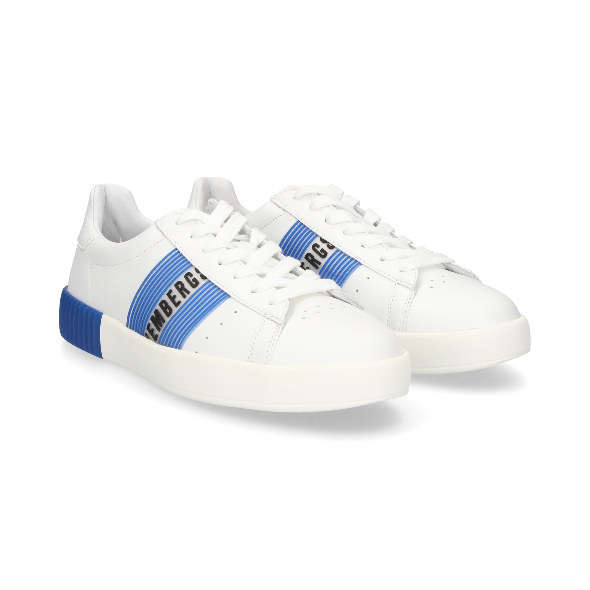 CORDON SPORTIF EN CUIR BLEU/BLANC