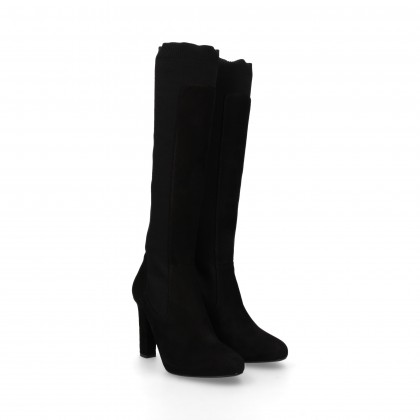 HIGH HEEL BOOT SUEDE SOCK BLACK