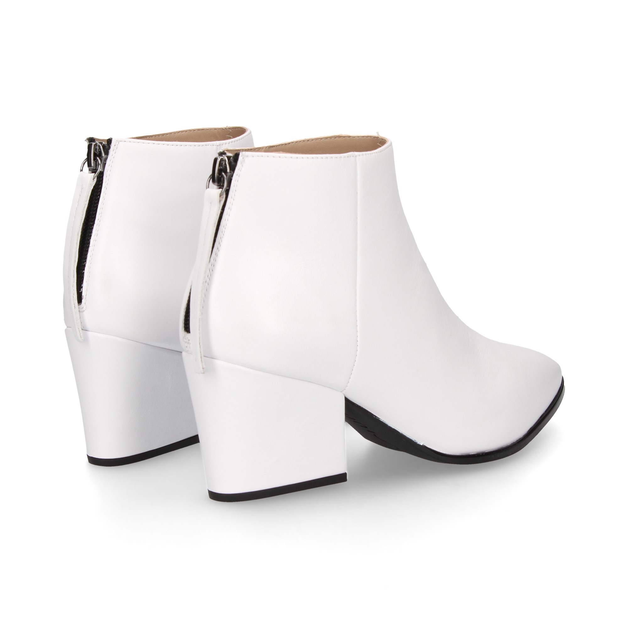 UNISA Botines con tacón de Mujer LEIKI_NA WHITE BLANCO
