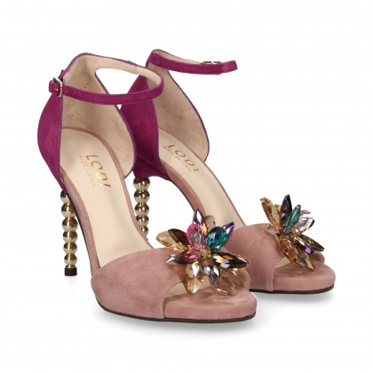 GILDA FLOWER STONES SUEDE MULTI NUDE