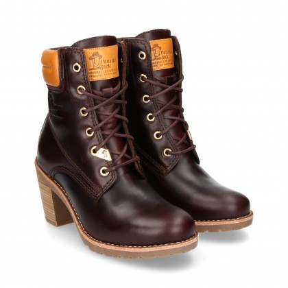 BOOTIES BROWN LEATHER LACES