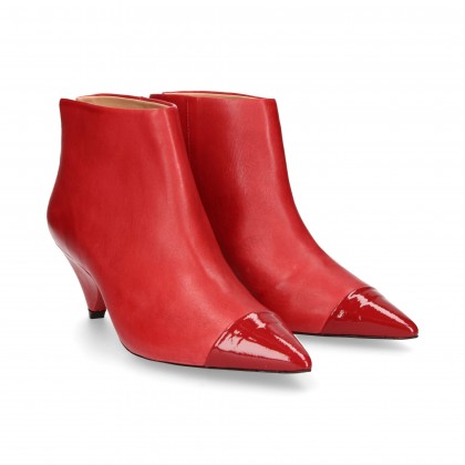 CUBAN HEEL BOOT WITH RED LEATHER TOECAP